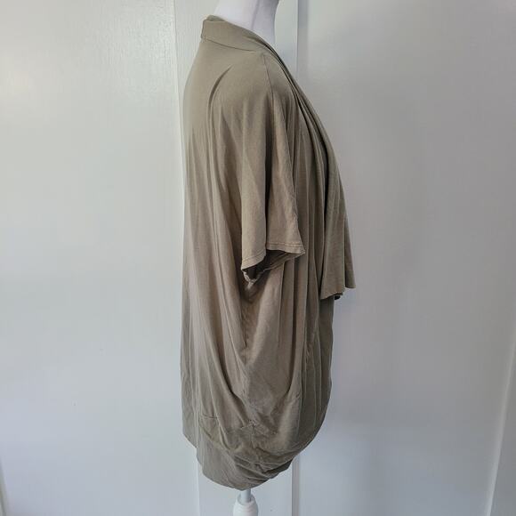 Splendid Size S Open Front Waterfall Cardigan Short Sleeve Lightweight Drape - Picture 2 of 9